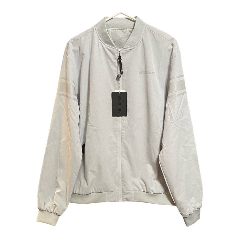 Rawgear Men’s Grey Full Zip Wind Breaker Bomber Jacket M